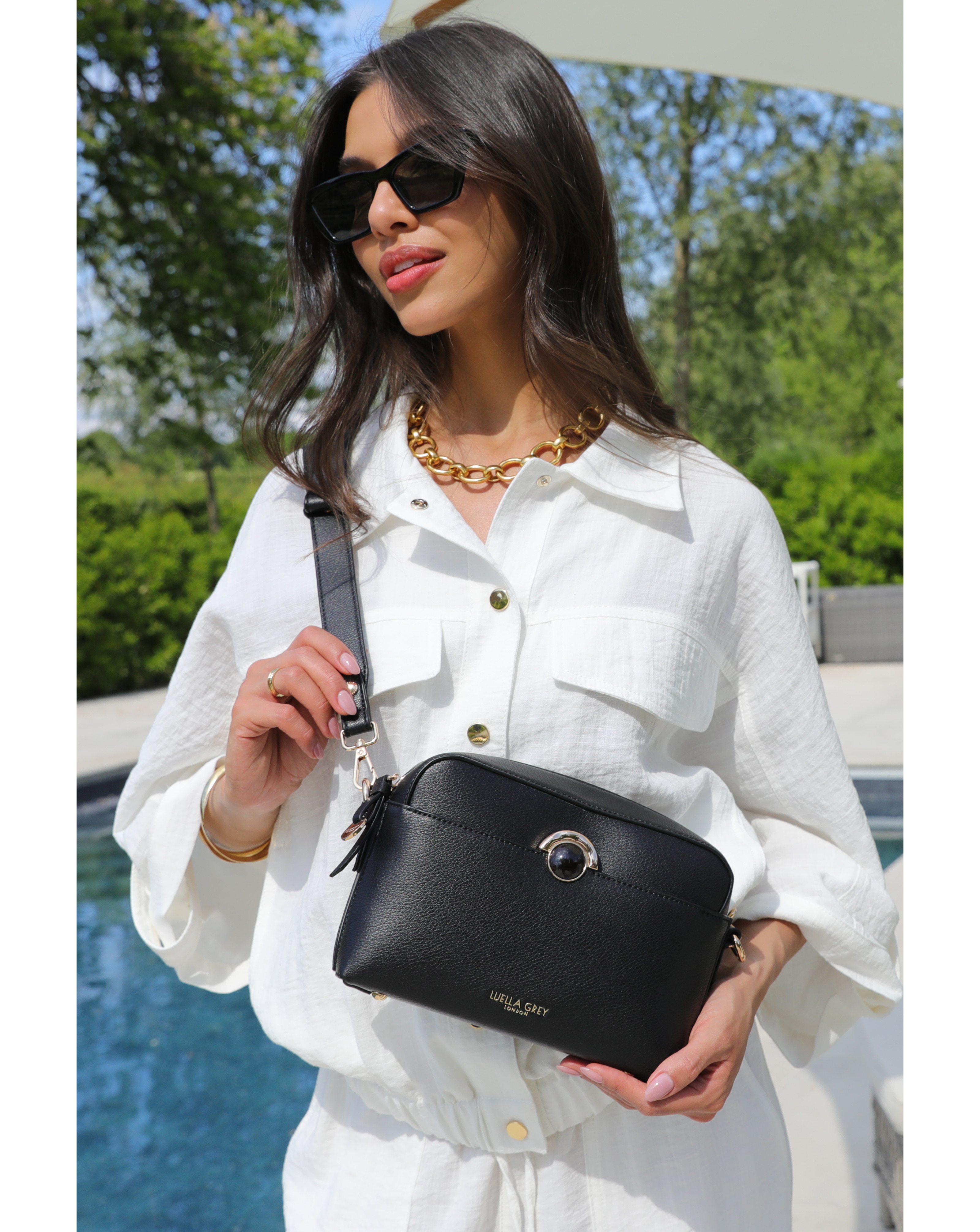 New In - Luella Grey Sian Black Camera Crossbody