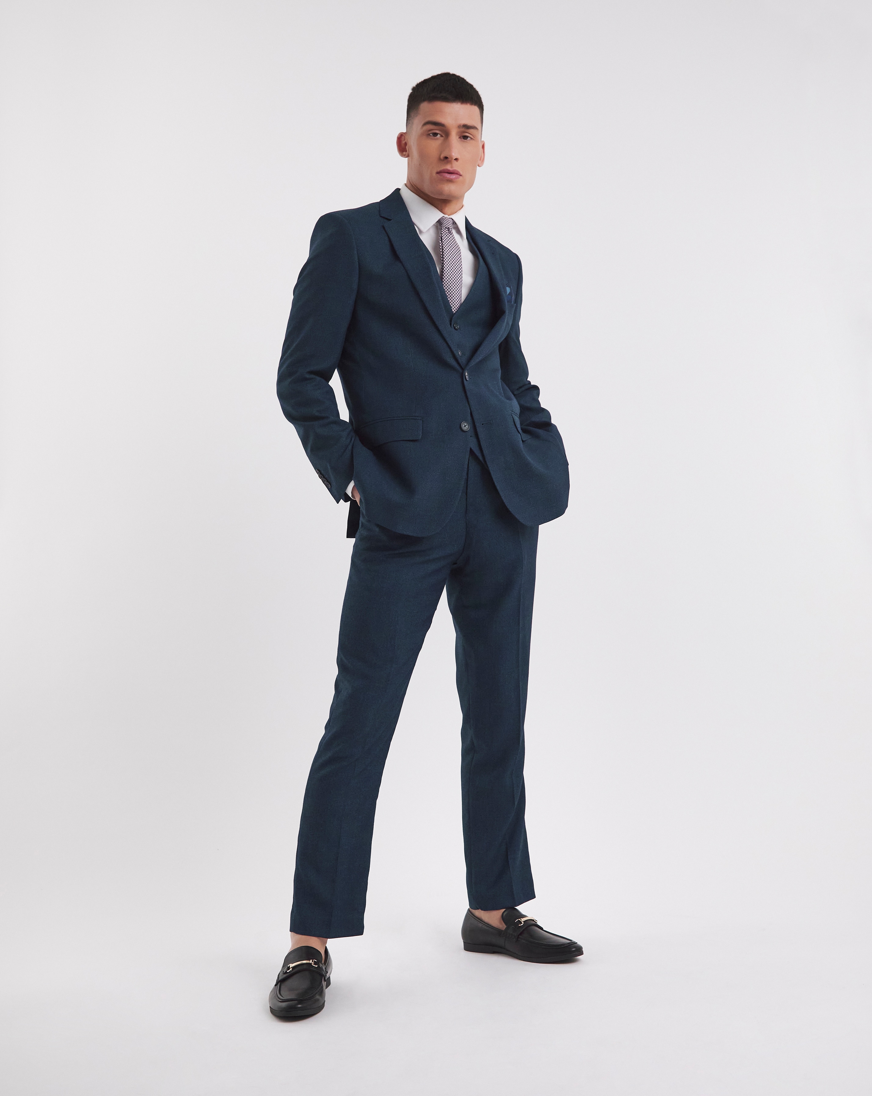 Navy Regular Fit Stretch Suit Trouser Sh