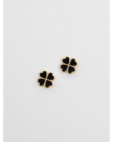 Jon Richard Jet Enamel Clover Studs