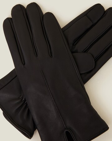 Faux Fur Lined Touchscreen Leather Gloves