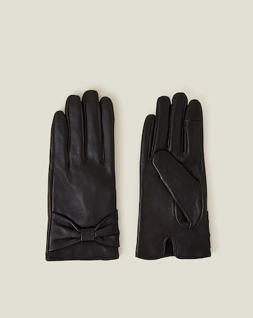 Leather Bow Gloves