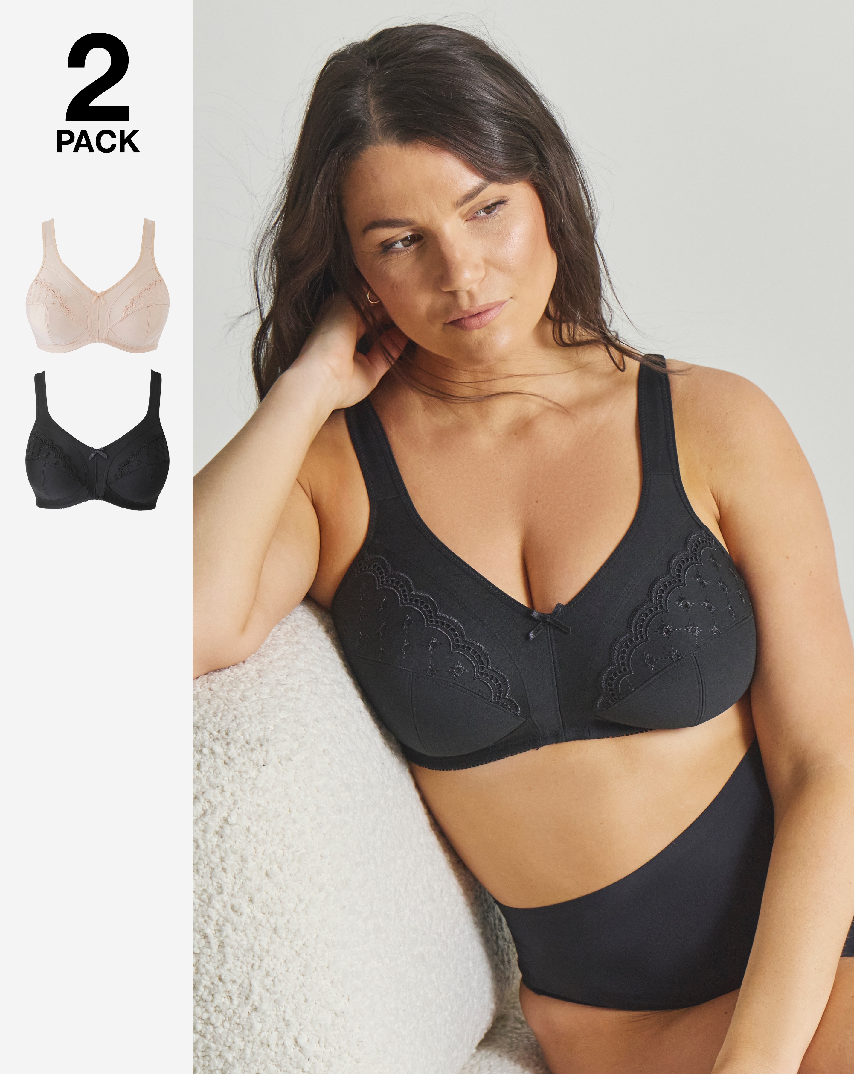 2 Pack Sally Minimiser Non Wired Bras