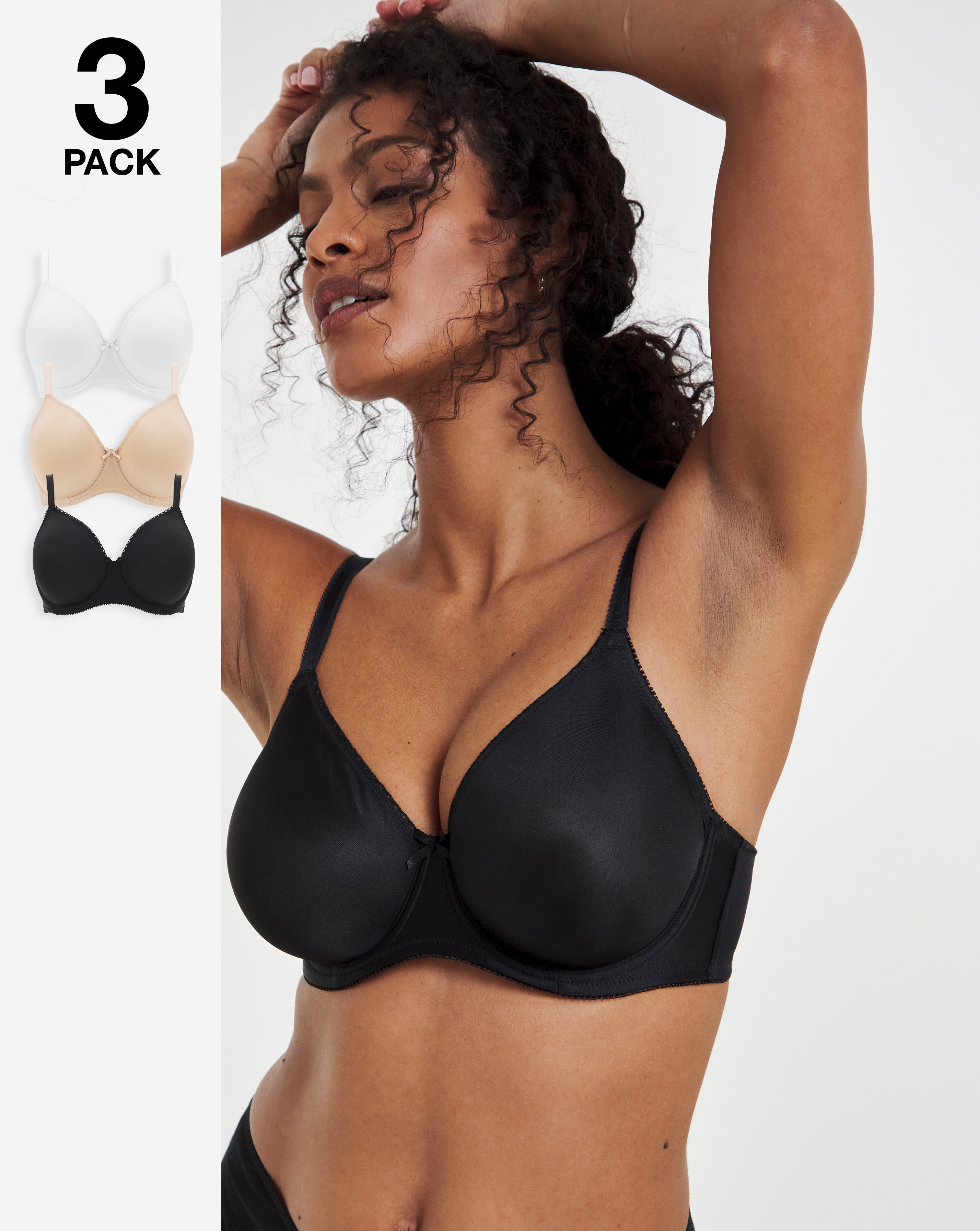 3 Pack Full Cup Wired Bras
