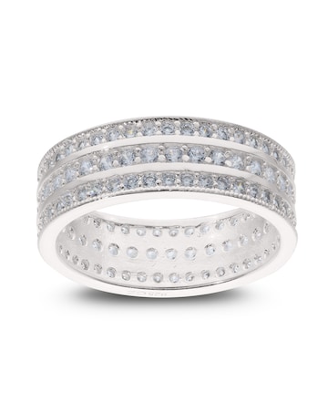 Sterling Silver Cubic Zirconia Full Eternity Band Ring