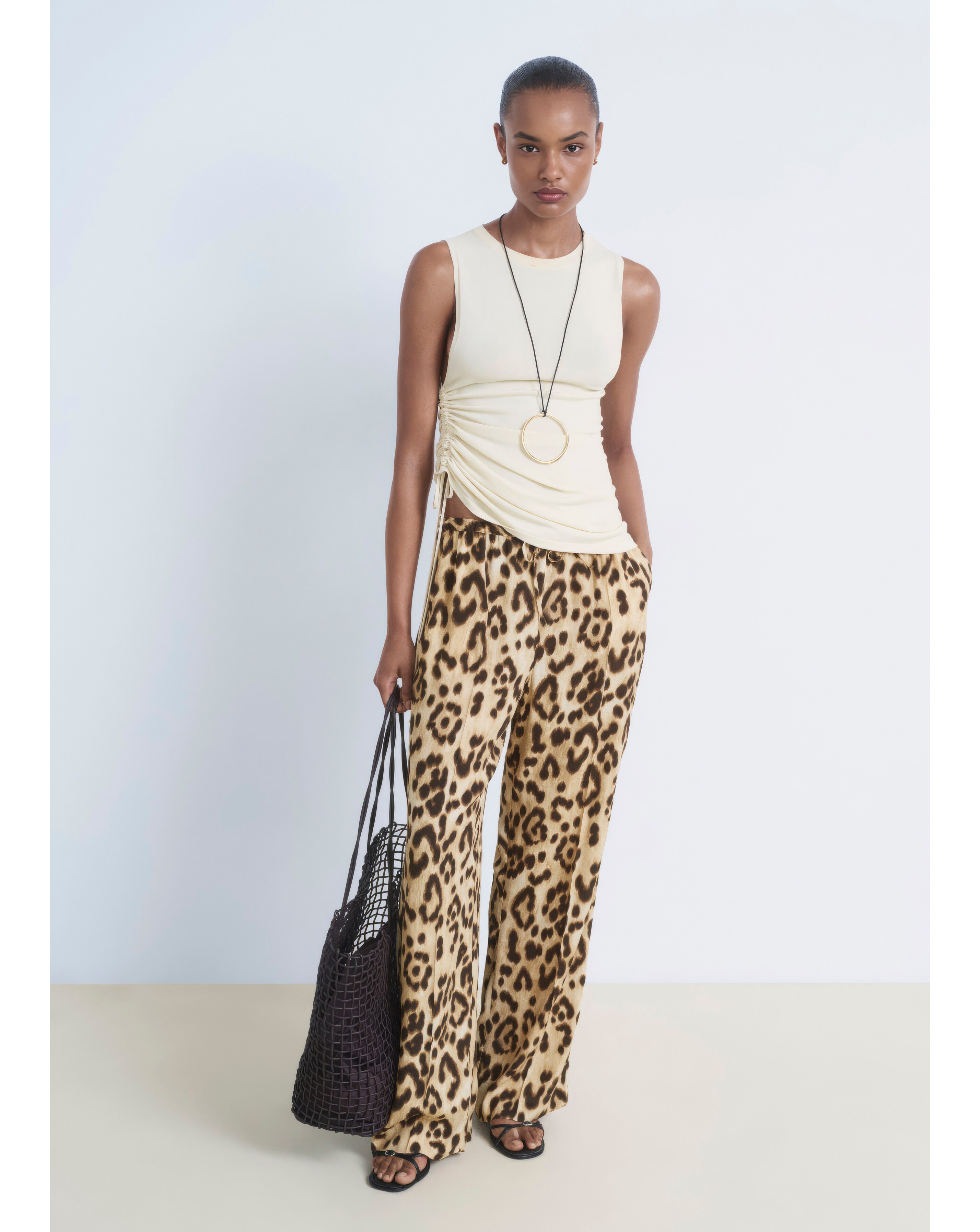Mango Leopard Print Trousers