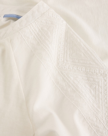 White Stuff Embroidered Tie Hem Top
