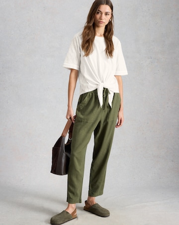 White Stuff Embroidered Tie Hem Top