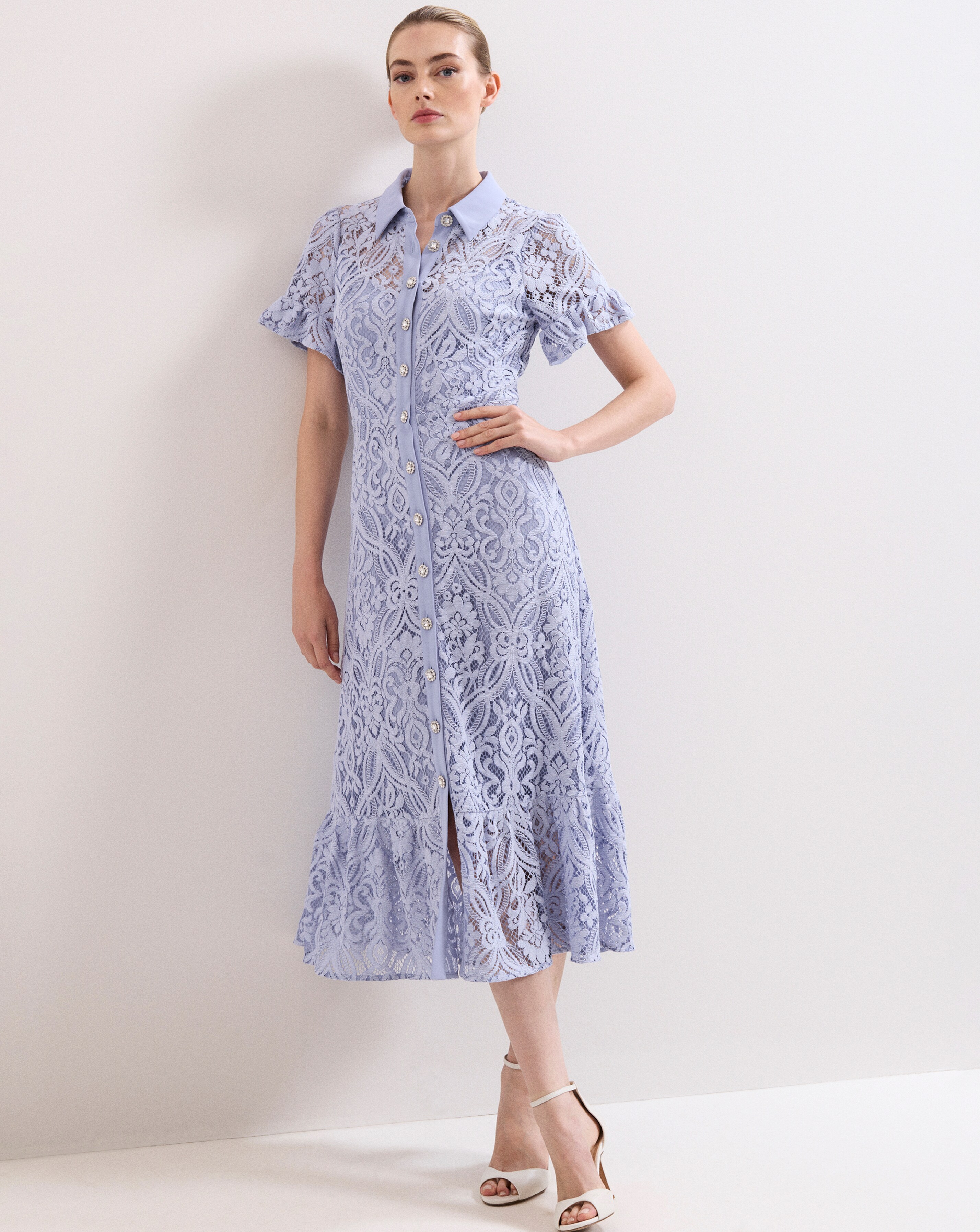 New In - Phase Eight Carmine Lace Midi Dress