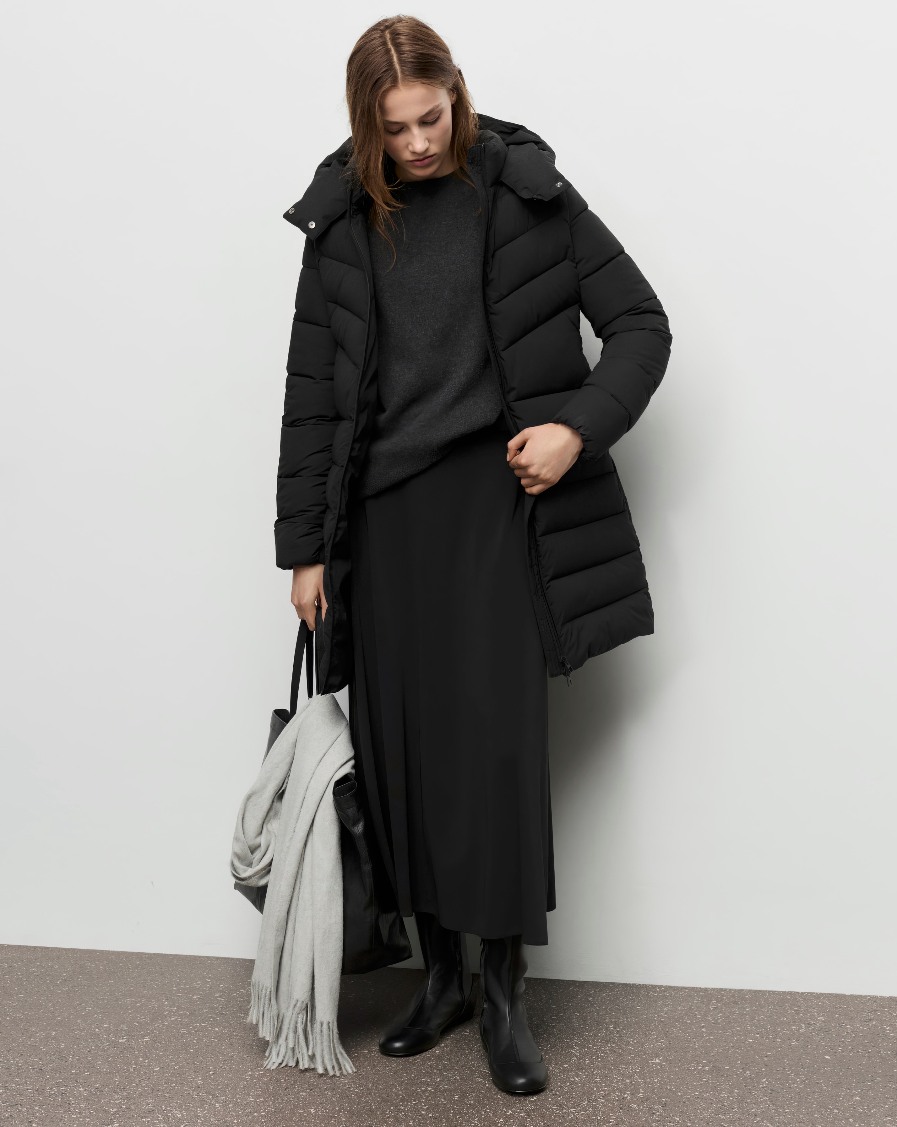 Mango Double Zip Hooded Puffer Coat