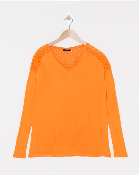 V Neck Lace Back Top