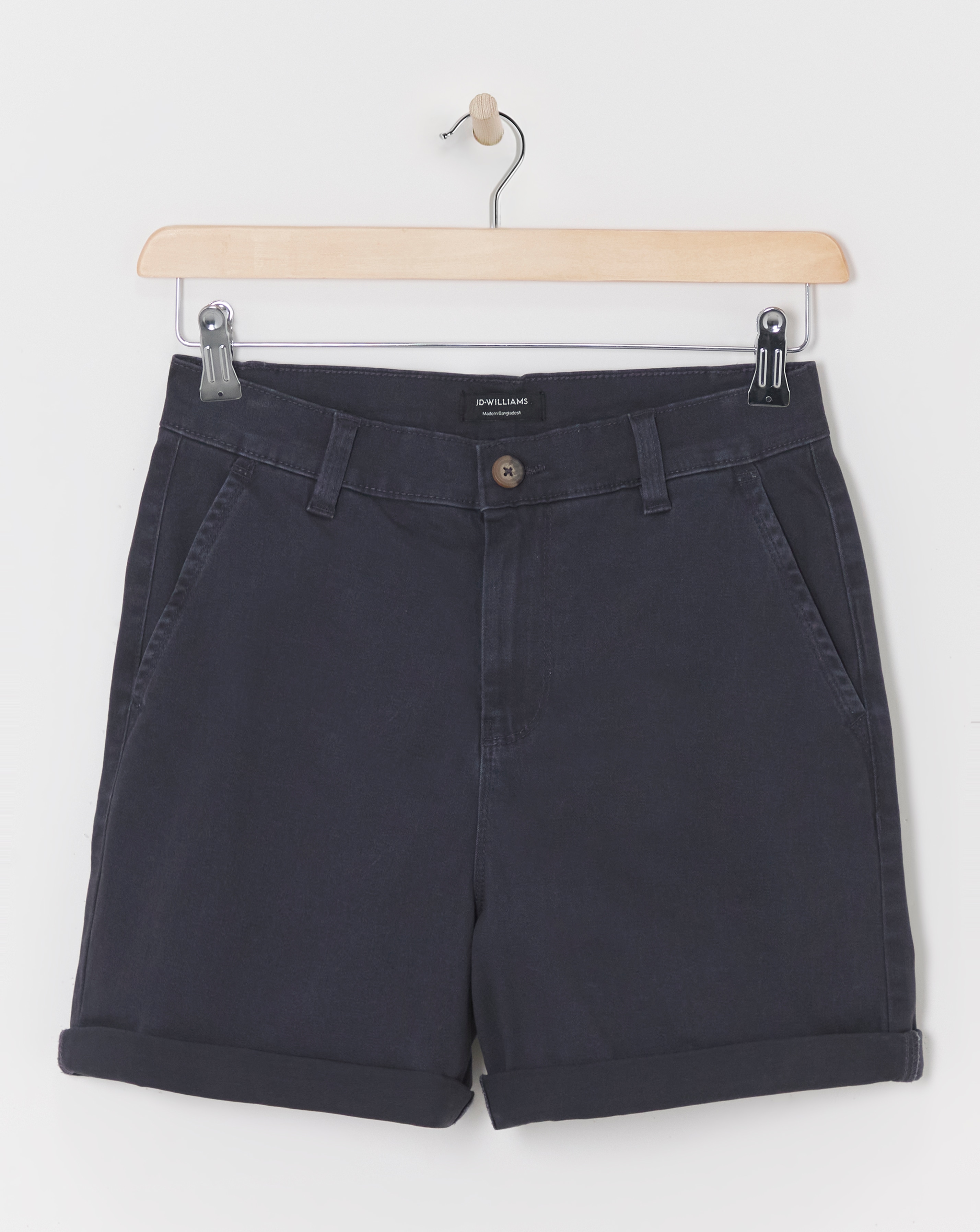 Navy Stretch Turn Up Chino Shorts