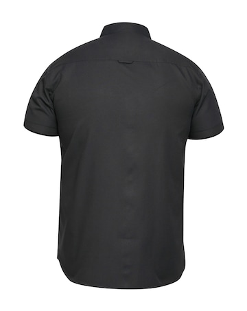 D555 Big & Tall James S/S Button Down Oxford Shirt with Chest Pocket - Black