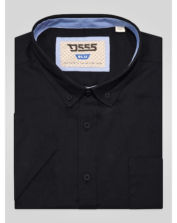 D555 James-BLACK Basic Oxford Short Sleeve Shirt