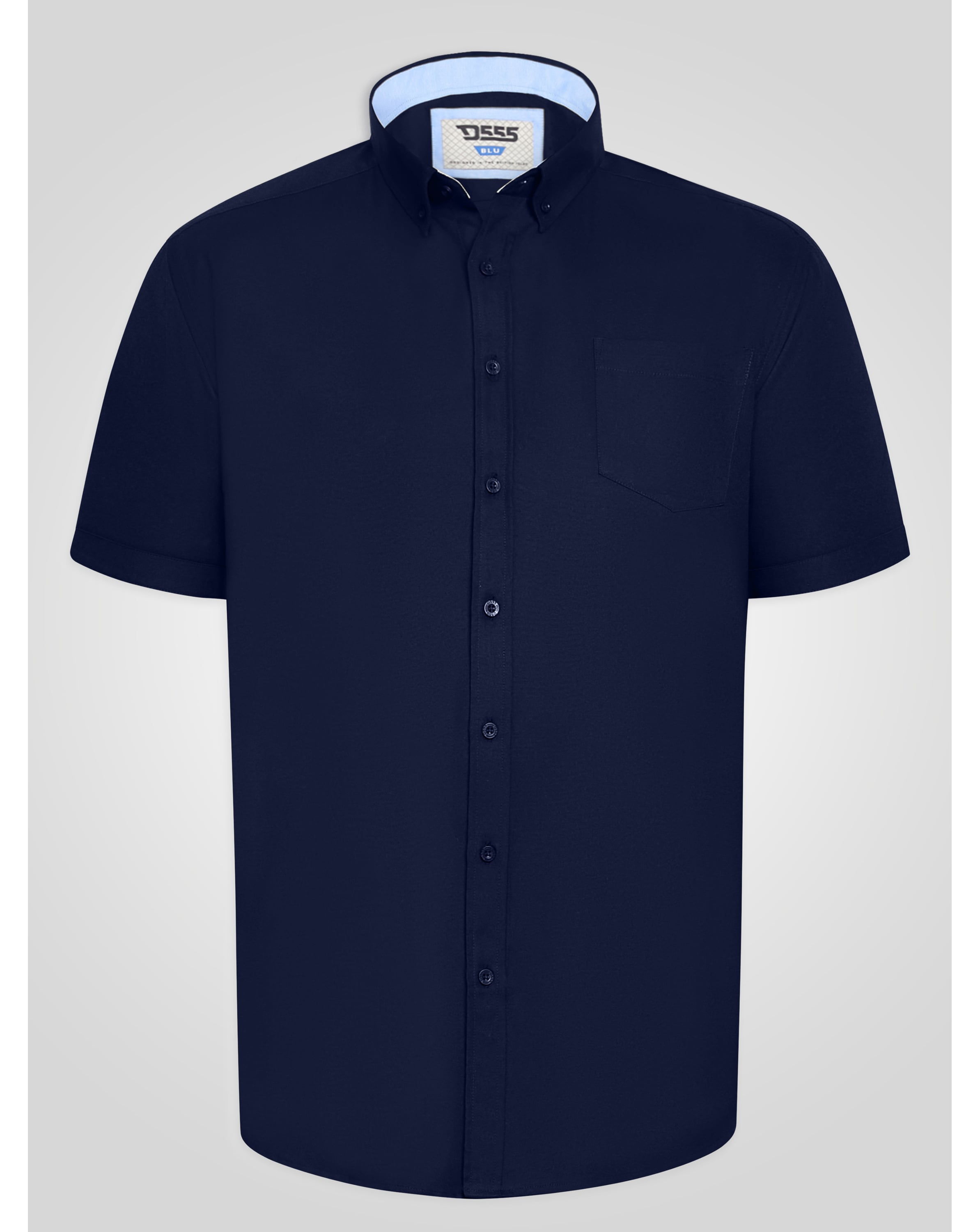 D555 NAVY Oxford Short Sleeve Shirt