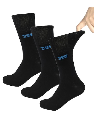 D555 Big & Tall Harold-1 Pack of 3 Extra Wide Comfort Fit Socks - Black