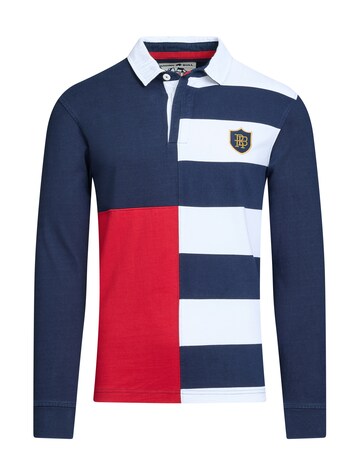 Raging Bull Long Sleeve Harlequin Stripe Rugby Navy