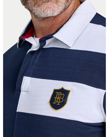 Raging Bull Long Sleeve Harlequin Stripe Rugby Navy