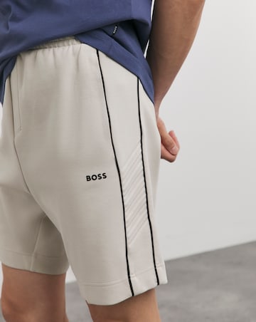 BOSS Light Beige Small Logo Sweat Shorts