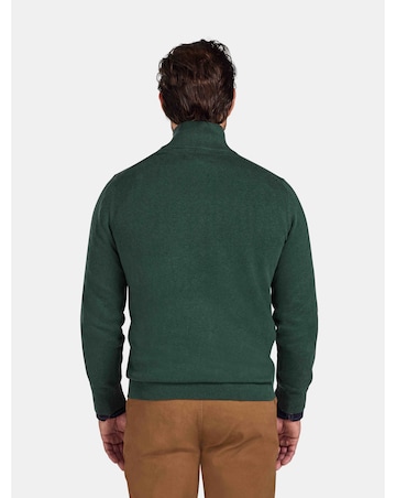 Raging Bull Classic Quarter Zip Cotton/Cashmere Knit Forest