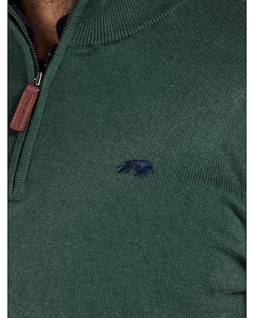 Raging Bull Classic Quarter Zip Cotton/Cashmere Knit Forest