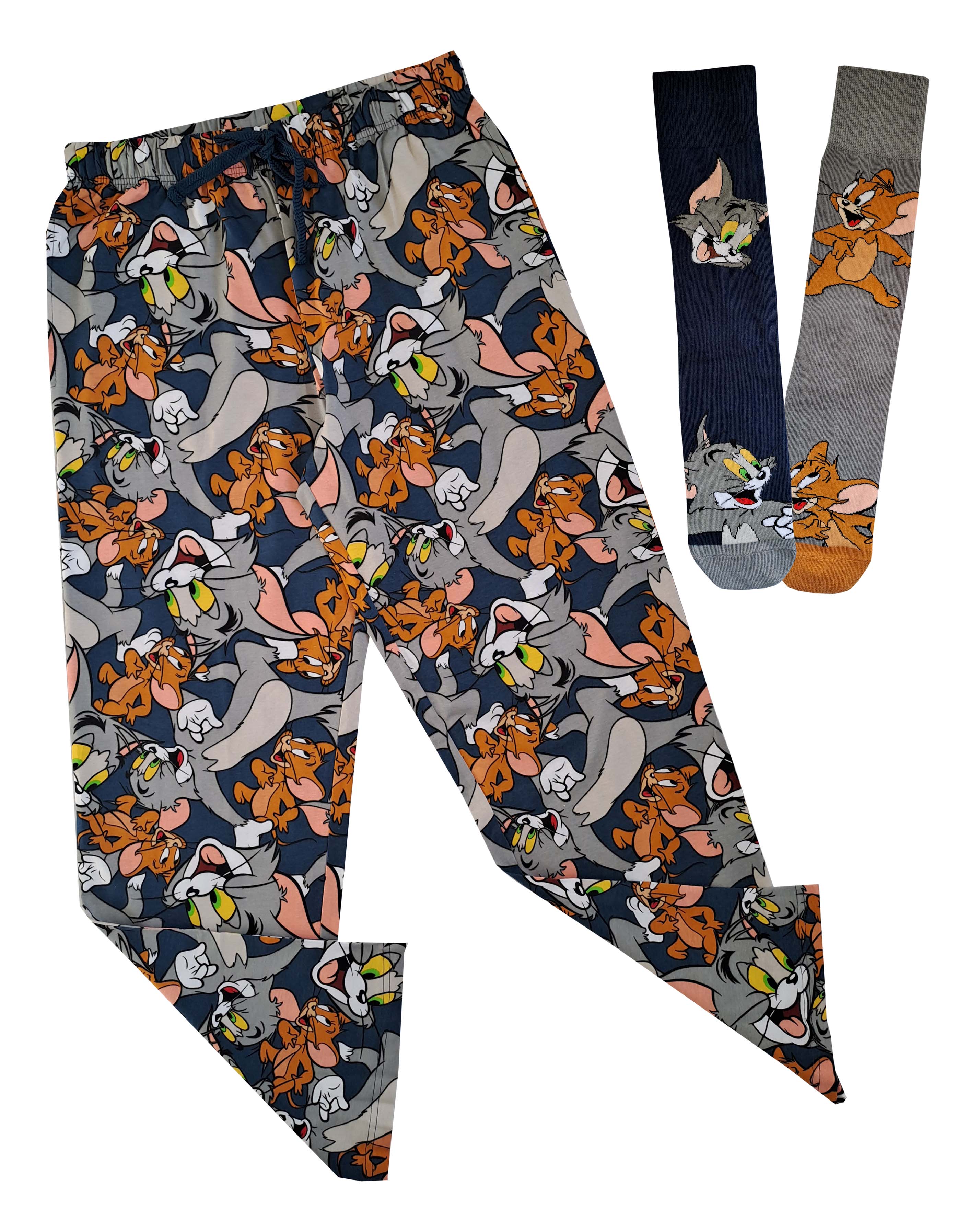 Mens Tom & Jerry Loungepant 2pk Sock