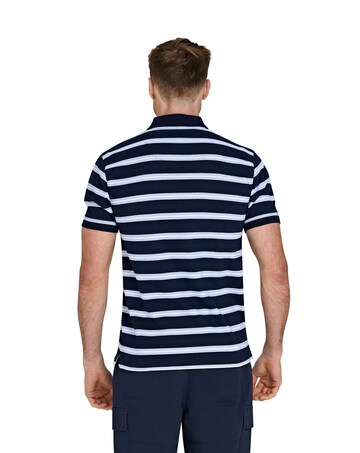 Raging Bull Classic Triple Stripe Birdseye Polo Navy
