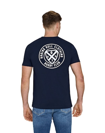 Raging Bull Rugby Club Back Print T-Shirt Navy