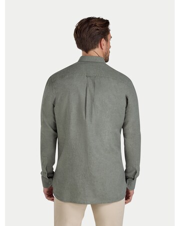Raging Bull Classic Long Sleeve Linen Shirt Olive