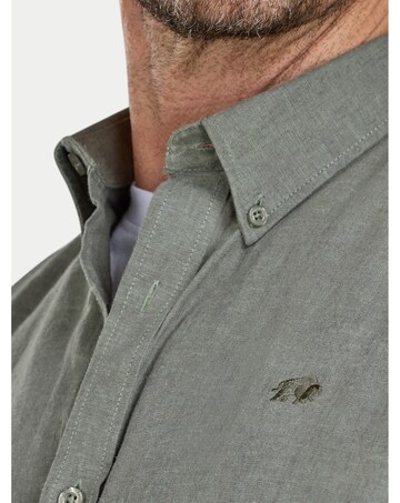 Raging Bull Classic Long Sleeve Linen Shirt Olive