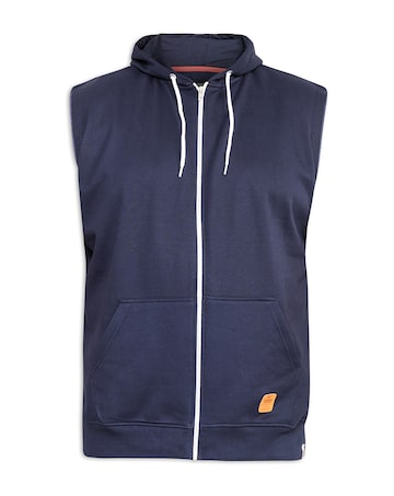 D555 Big & Tall Blake Sleeveless Fleece Hoody - Navy