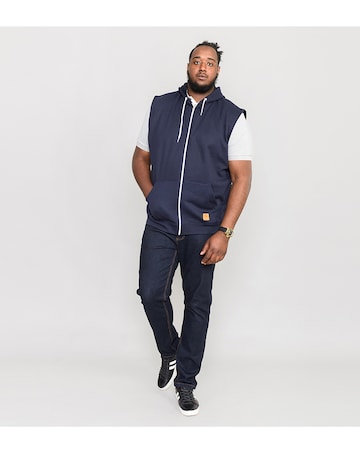 D555 Big & Tall Blake Sleeveless Fleece Hoody - Navy