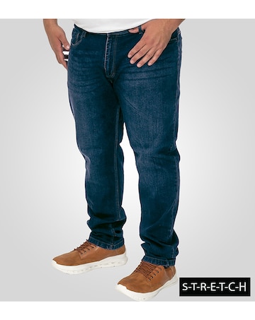 D555 Big & Tall Daniel Tapered Fit Stretch Jeans - Blue Black