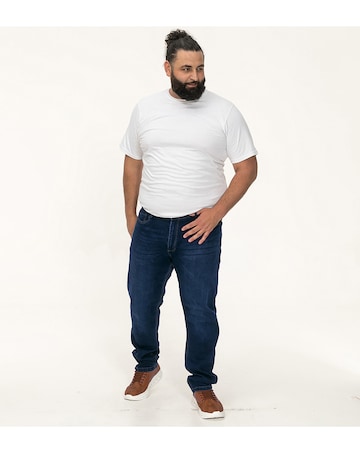 D555 Big & Tall Daniel Tapered Fit Stretch Jeans - Blue Black