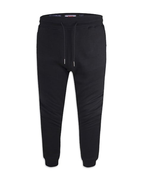 D555 Big & Tall Brandon Cuffed Jogger with Side Pockets and Drawcord - Black