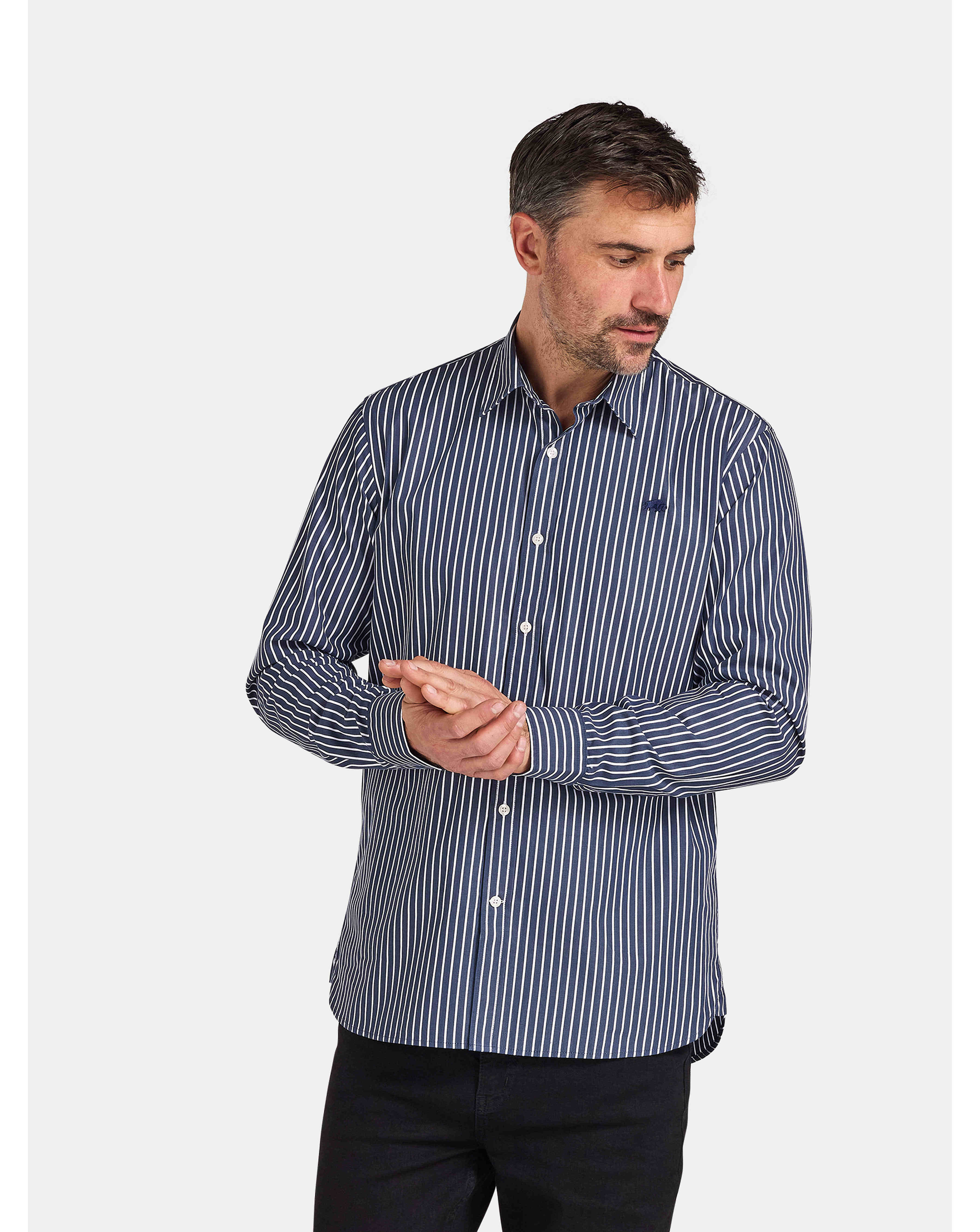 Raging Bull L/S Class Popl Stripe Shirt