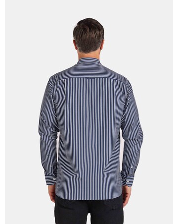 Raging Bull L/S Classic Poplin Stripe Shirt  Navy