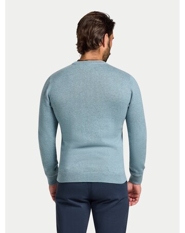 Raging Bull Classic Crew Neck Cotton/Cashmere Knit Green Marl