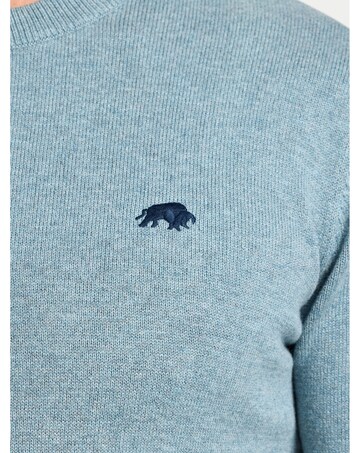 Raging Bull Classic Crew Neck Cotton/Cashmere Knit Green Marl