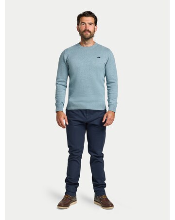Raging Bull Classic Crew Neck Cotton/Cashmere Knit Green Marl