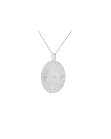 Sterling Silver Groove CZ Necklace