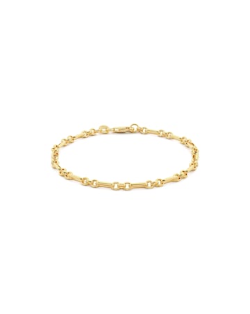 9 Carat Gold Diamond Cut Figaro Belcher