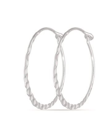 Sterling Silver 25mm Hammered Design Hoops