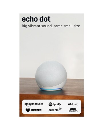 Amazon Echo Dot (5th Gen) Smart Speaker with Alexa - Glacier White