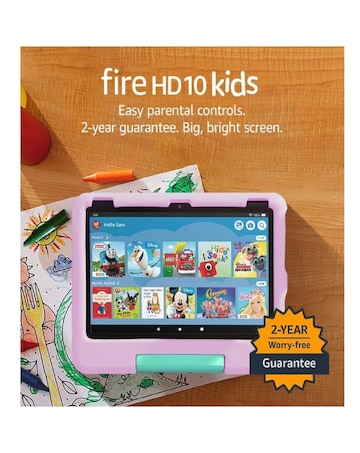 Amazon Fire HD10 Kids 10.1in 32GB (ages 3-7) Tablet (2023) - Pink