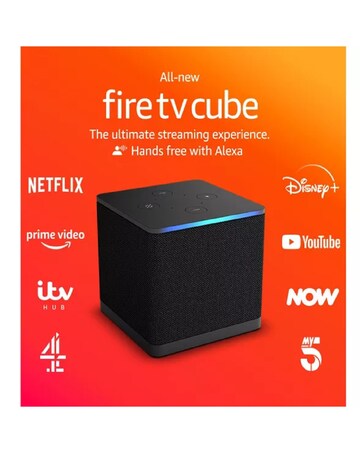 Amazon Fire TV Cube 4K Ultra HD Streaming Media Player with Alexa (2022)
