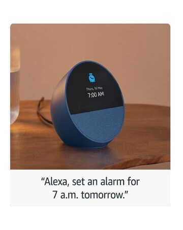 Amazon Echo Spot Smart Alarm Clock with Alexa - Blue