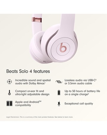 Beats Solo 4 True Wireless On-Ear Headphones - Pink