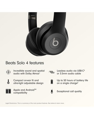 Beats Solo 4 True Wireless On-Ear Headphones - Black