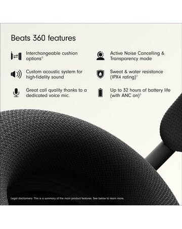Beats 360 Over-Ear Noise-Cancelling Wireless Headphones - Black