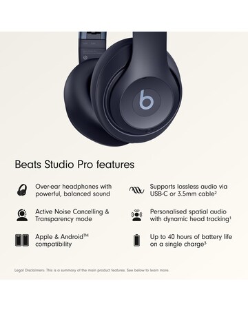 Beats Studio Pro ANC Over-Ear Wireless Headphones - Navy